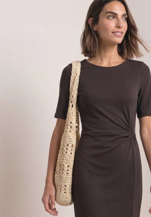Street One, MIDIKLEID AUS JERSEY IN WICKEL-OPTIK - Robe fourreau - black coffee