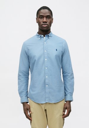 SLIM FIT GARMENT-DYED OXFORD SHIRT - Ing - channel blue