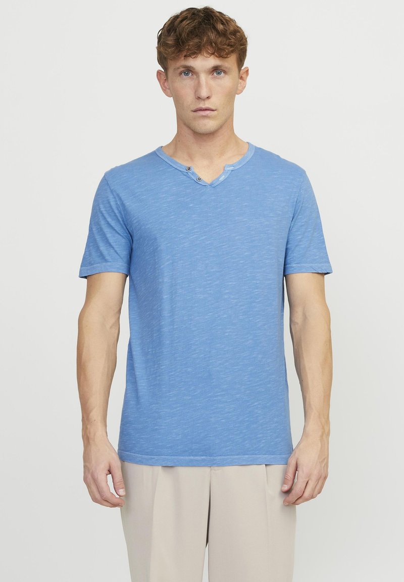 Jack & Jones ESPLIT NECK NOOS - T-shirts basic - pacific coast
