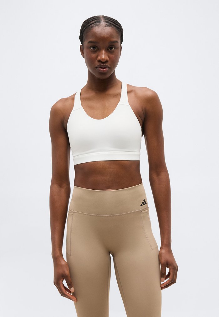 adidas OPTIME ESSENTIALS WORKOUT HIGH SUPPORT - High support sports bra - white
