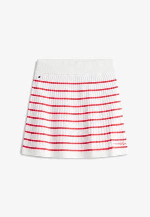 Tommy Hilfiger, LOGO EMBROIDERY RIB-KNIT SKIRT - A-snit nederdel - red alert stripes