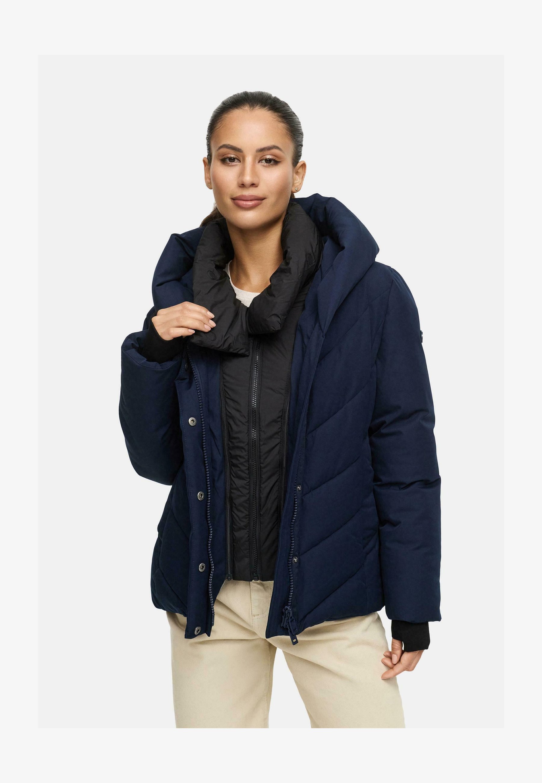 MARIKOO Giubbotto Invernale Donna Bomber N084 | Antivento Impermeabile Cappuccio Fodera Pile | Taglie Forti XS-XXL