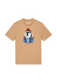 watapparel PINGUIN - T-shirt print - latte