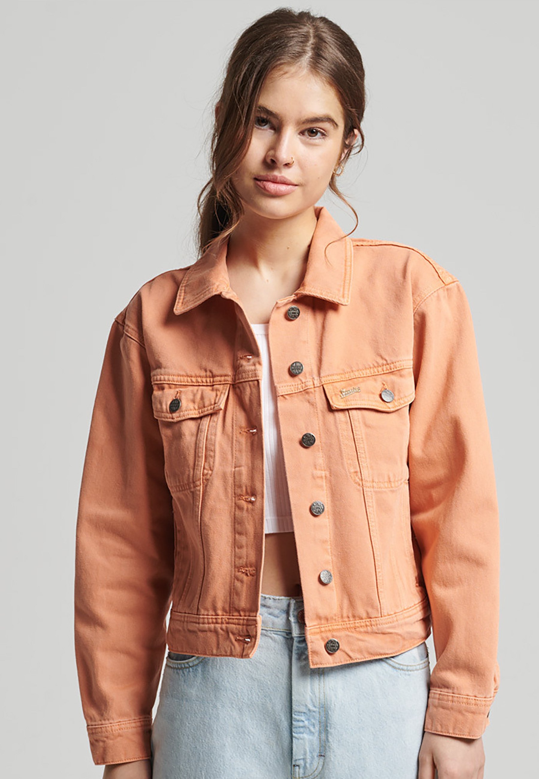 Superdry VINTAGE TRUCKER - Chaqueta vaquera - desert clay/naranja -  Zalando.es