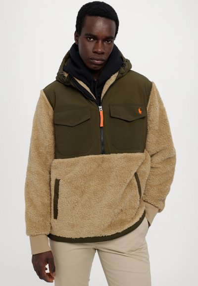 Polo Ralph Lauren PILE FLEECE HYBRID HOODIE - Jakna iz flisa - desert khaki multi