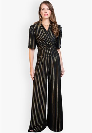 STRIPE WIDE LEG - Jumpsuit - black