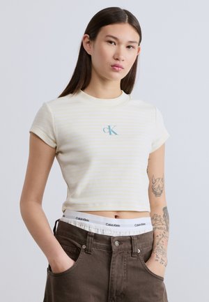 STRIPED MONOLOGO BABY TEE - T-shirts print - french vanilla