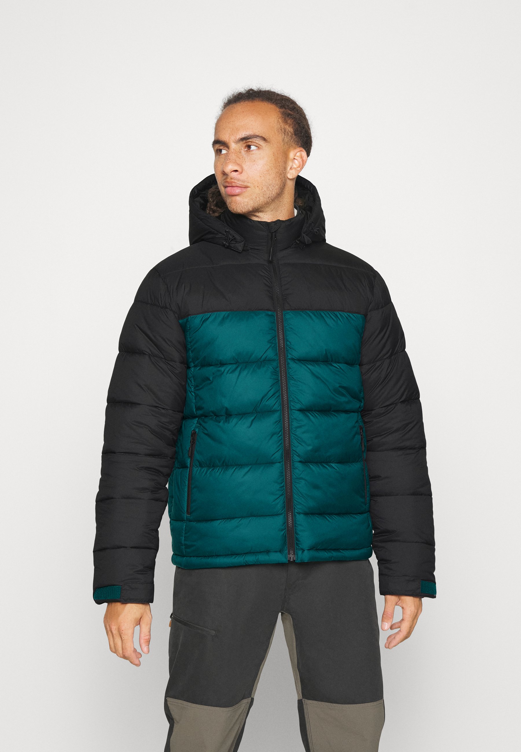 O'Neill Originals Full Zip Puffer Mens Jacket - Deep Teal Colour Block - XX Large