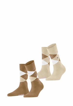Burlington, 2ER PACK - ARGYLE, RAUTENMUSTER, CLIP,  - Socken - brown sugar