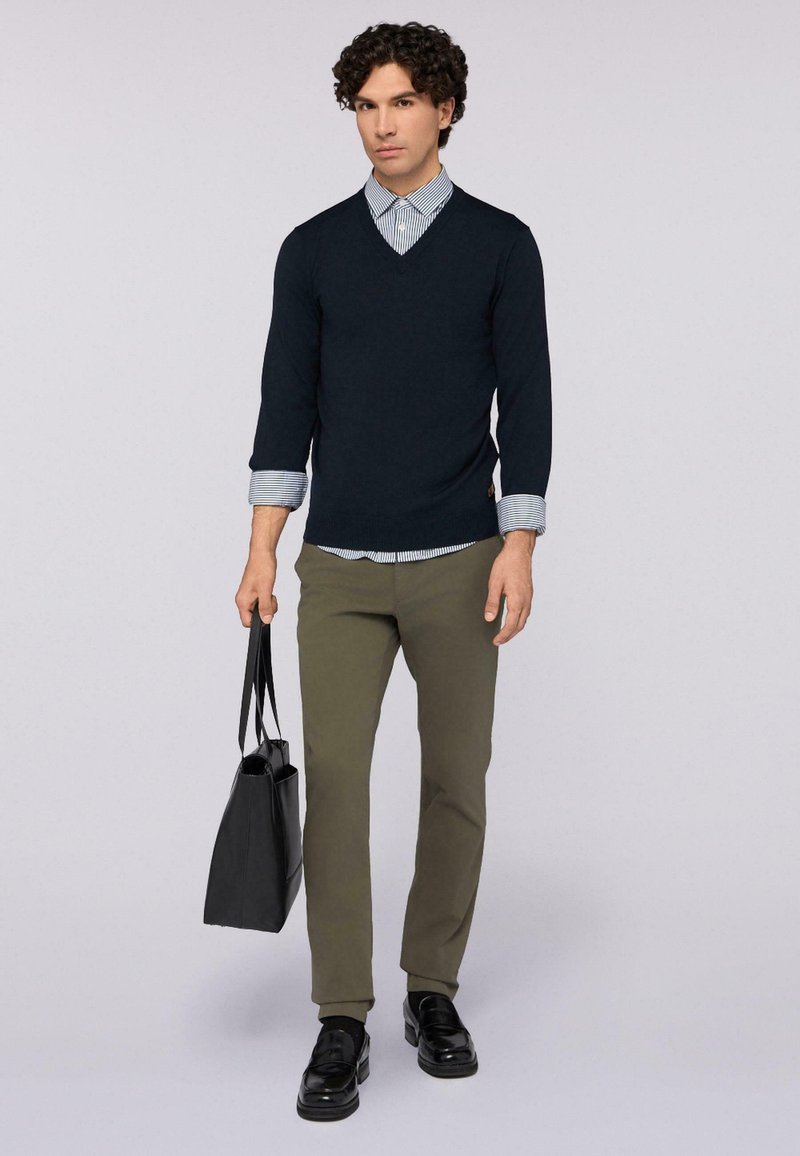 Trussardi CON SCOLLO A V Strickpullover blue genoa/dunkelblau