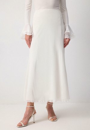 WITH ELASTIC WAIST - Jupe longue - cream