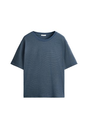 OYSHO, STRIPED SHORT-SLEEVED T-SHIRT - T-shirt imprimé - navy blue