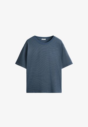 OYSHO, STRIPED SHORT-SLEEVED T-SHIRT - T-shirt imprimé - navy blue