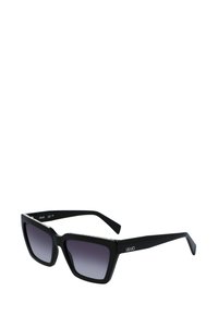Ochelari de soare negri cu lentilă degradată. Accente texturate distinctive pe partea superioară a ramei. Dispune de brațe din plastic elegante și durabile.