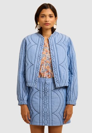 REVERSIBLE QUILTED WITH FLOWERS - Übergangsjacke - navy blue