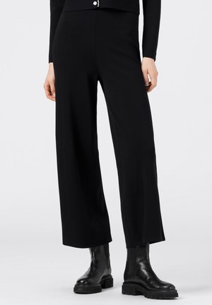 WIDE LEG STRICKHOSE IN - Trousers - schwarz