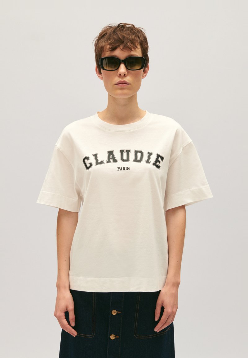 Claudie Pierlot T-SHIRT MANCHES COURTES CLAUDIE PARIS - T-Shirt print - ecru