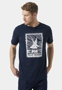 Helly Hansen SHORELINE  - Camiseta estampada - navy
