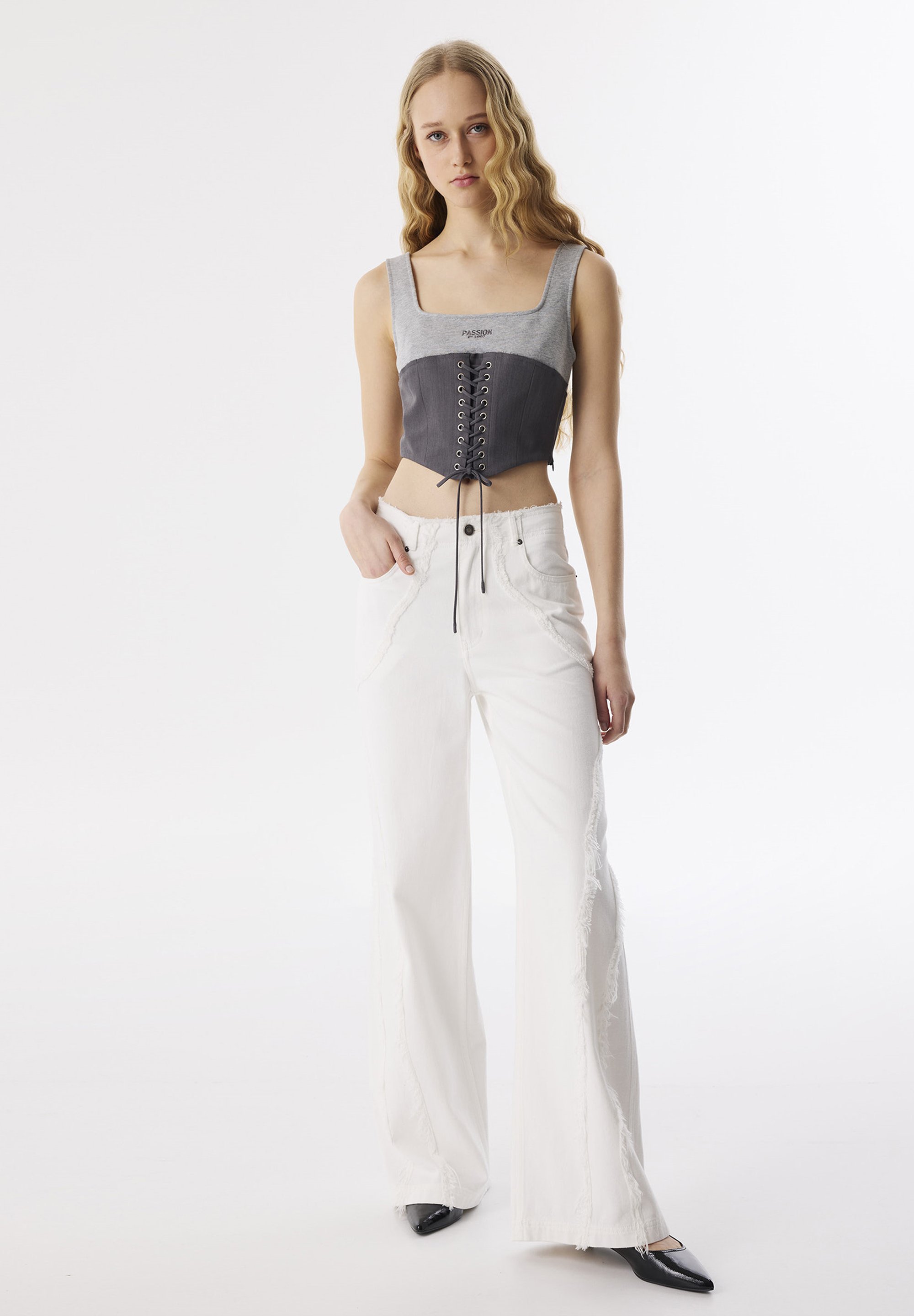 Twist SLIM FIT CORSET EFFECT - Top - grey/grijs - Zalando.nl Twist SLIM FIT CORSET EFFECT - Top - grey/grijs - Zalando.nl