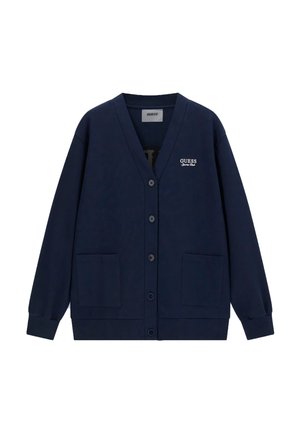 Guess, CARDIGAN MIT GESTICKTEM LOGO - Gilet - blau