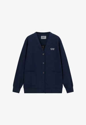 Guess, CARDIGAN MIT GESTICKTEM LOGO - Gilet - blau