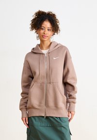 Nike Sportswear - HOODIE - Jaka ar rāvējslēdzēju - mink brown/sail Miniatūras attēls 1