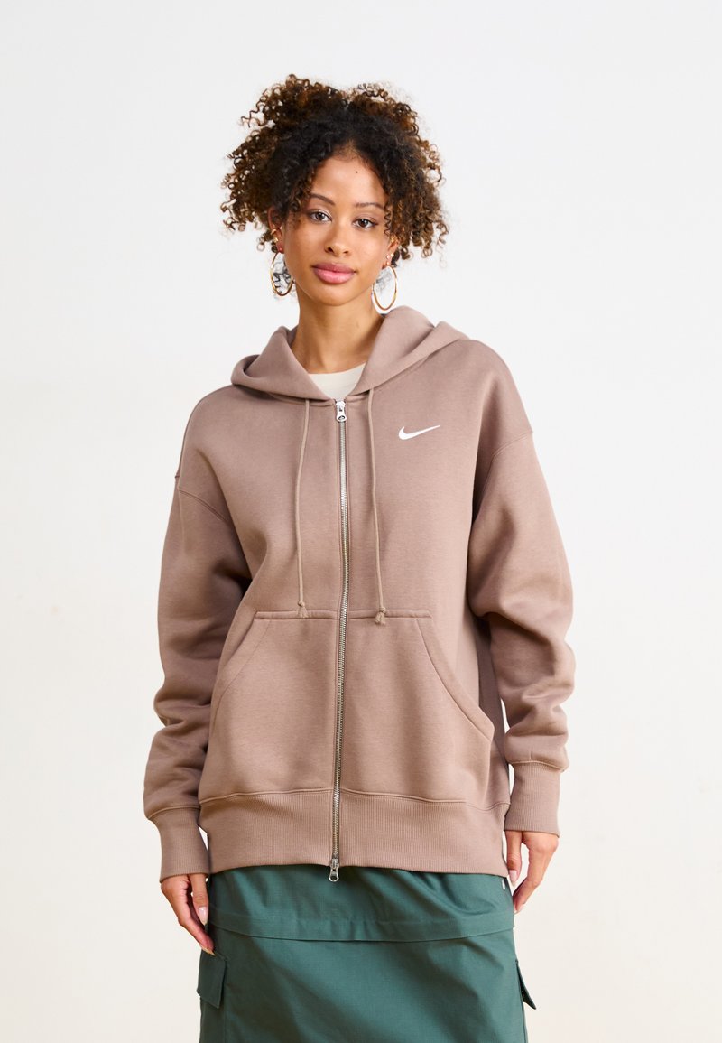 Nike Sportswear - HOODIE - Jaka ar rāvējslēdzēju - mink brown/sail, Palielināt