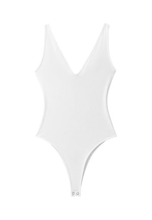 Stradivarius, V-NECK BODYSUIT - Débardeur - white