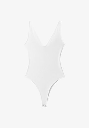 Stradivarius, V-NECK BODYSUIT - Débardeur - white