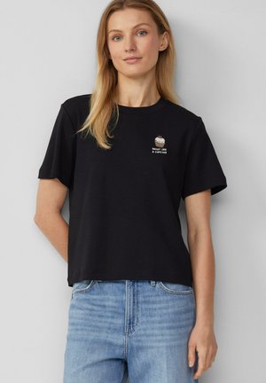s.Oliver Print T-shirt - schwarz