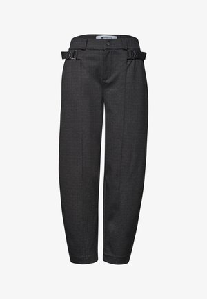 Street One, BARREL LEG HOSE MIT SCHNALLENDETAIL - Pantalon classique - black coffee