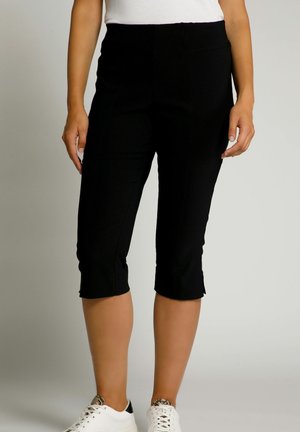 Ulla Popken 3/4 LENGTH TROUSERS ELASTIC WAIST - Trousers - black