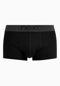 Crne bokserice s mekanim elastičnim sivaškim pojasom s logom "next". Izrađene su od glatkog materijala, imaju prilagođen oblik i bez uzoraka.