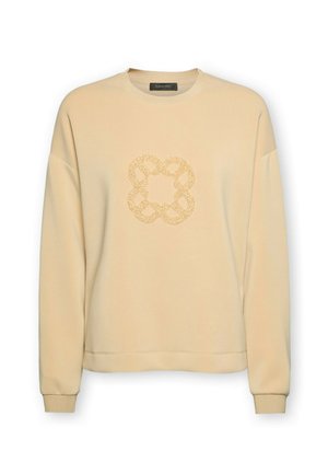 Elena Mirò, FELPA CON RICAMO MONOGRAM - Sweatshirt - beige