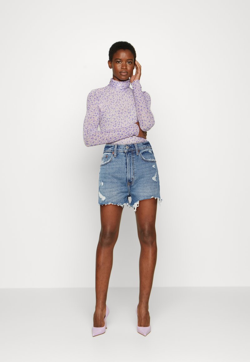 Damen Kleider | Abercrombie & Fitch CURVY MOM Jeans Shorts blue denim - CD59600 Damen Kleider | Abercrombie & Fitch CURVY MOM Jeans Shorts blue denim - CD59600