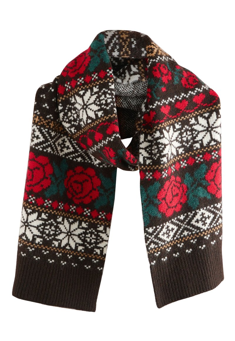 Next Sciarpa - chocolate brown fairisle