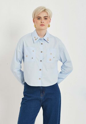 FINA - Blúzka so zapínaním na gombíky - blue