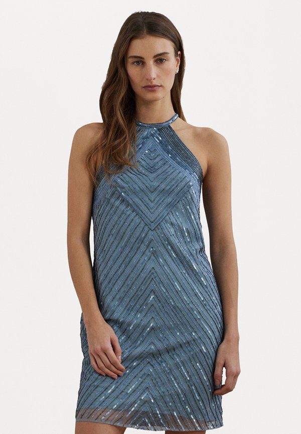 OCILIA BEADED MESH HALTER COCKTAIL DRESS - Cocktail dress / Party dress
