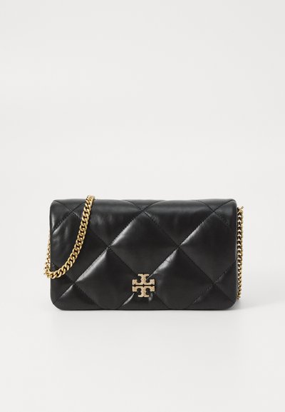 Tory Burch KIRA PAVE LOGO DIAMOND QUILT CHAIN WALLET - Monedero - black
