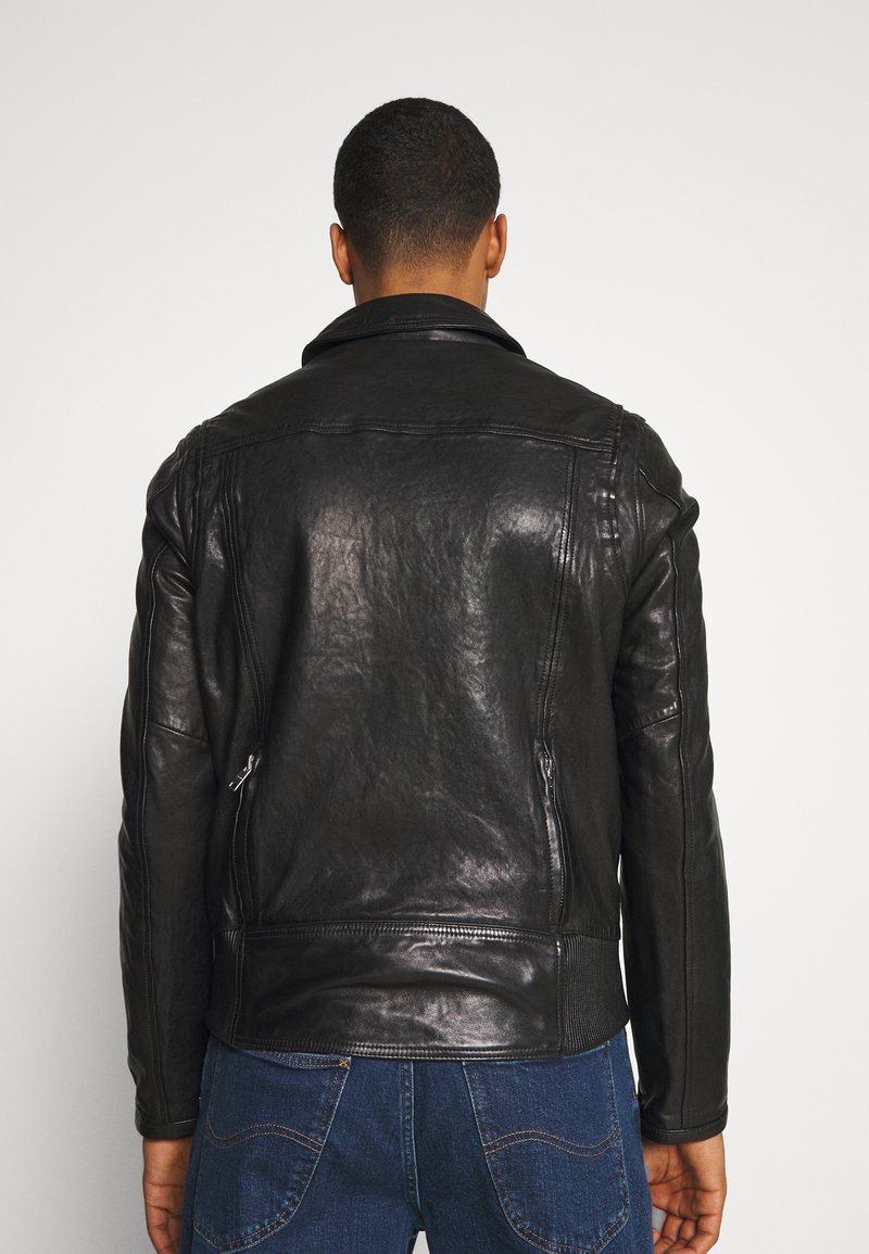 Allsaints Kaleb Jacket Leather Jacket Black Zalando Co Uk