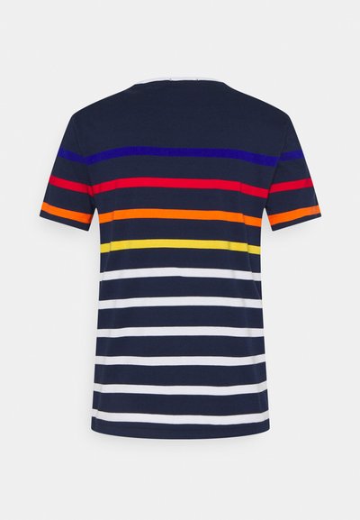 Polo Ralph Lauren CUSTOM SLIM FIT STRIPED CREWNECK T-SHIRT - T-shirt estampada - newport navy/multi