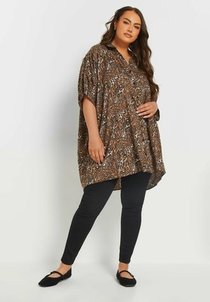 CURVE ABSTRACT OVERSIZED - Button-down blouse - brown