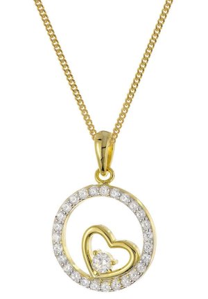 SILBER VERGOLDET MIT HERZ-ANHÄNGER - Necklace - gold-coloured