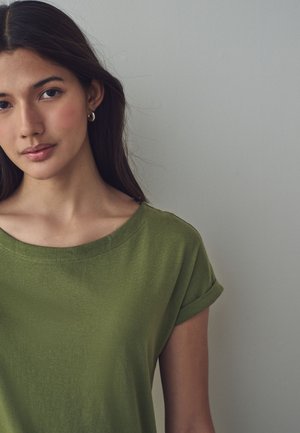 Next REGULAR FIT - ROUND NECK - Osnovna majica kratkih rukava - olive green