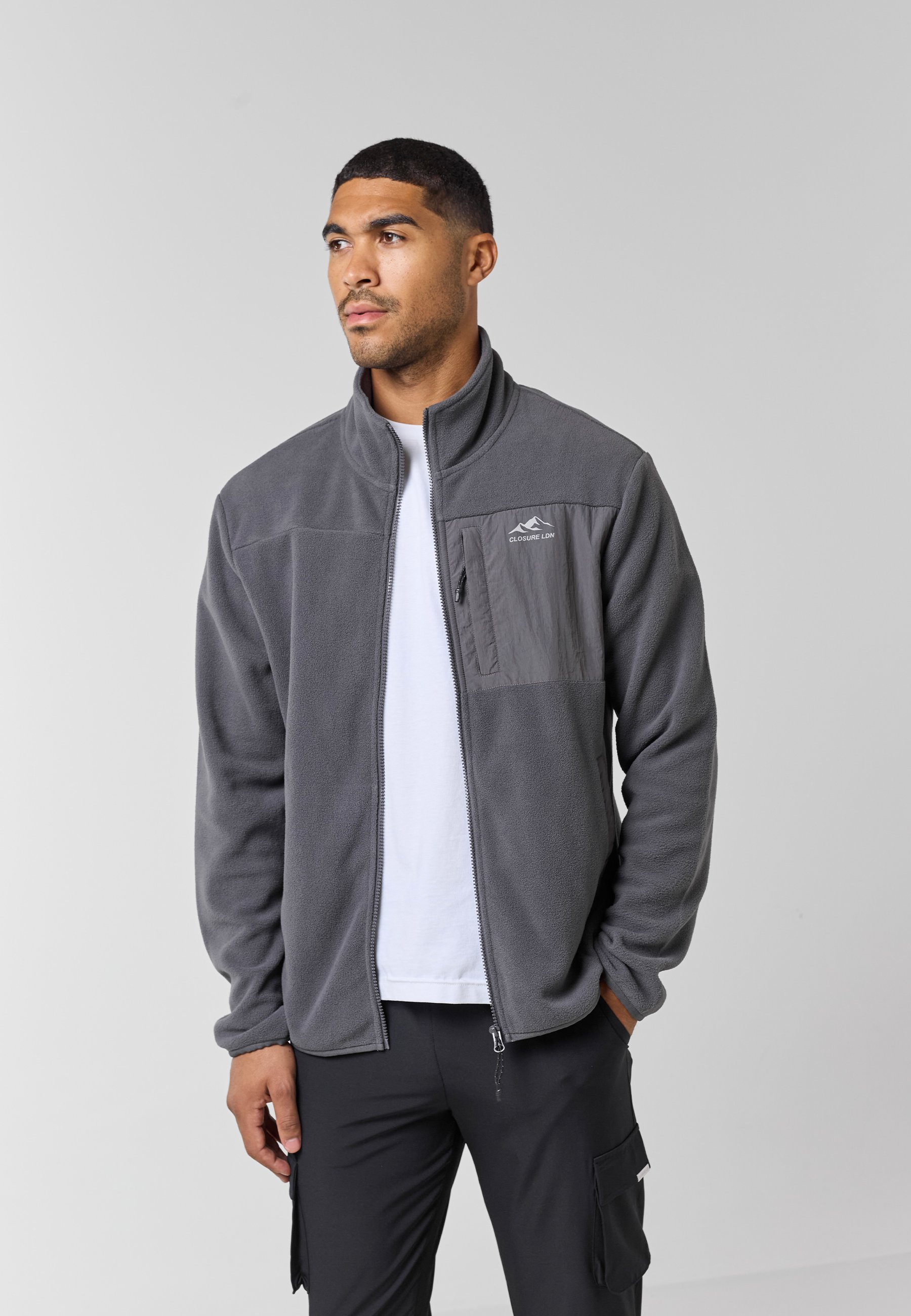 CLOSURE London POLAR ZIP THROUGH - Fleece jacket - charcoal/dark