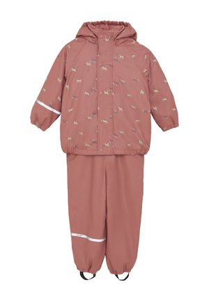 SET - ALL OVER - Pantaloni impermeabili - brick dust