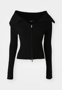 ZIP COLLAR CARDIGAN - Vest - black