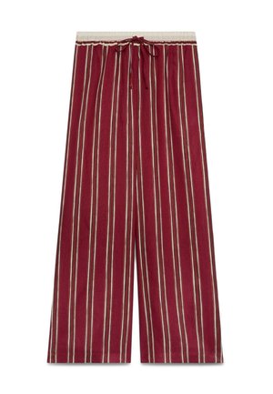 Fiorella Rubino, PANTALONI WIDE LEG A RIGHE - Stoffhose - bordeaux