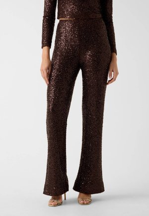 PAILLETTEN-SCHLAG - Pantalon classique - mehrfarbig braun