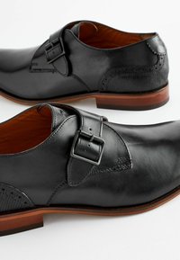 Next LEATHER SINGLE MONK SHOES - Zakelijke loafers - black